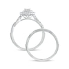 Thumbnail Image 4 of 1/2 CT. T.W. Quad Princess-Cut Diamond Cushion Frame Twist Shank Bridal Set in 10K White Gold