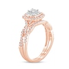 Thumbnail Image 2 of 1/2 CT. T.W. Princess-Cut Quad Diamond Frame Twist Shank Bridal Set in 10K Rose Gold