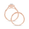 Thumbnail Image 3 of 1/2 CT. T.W. Princess-Cut Quad Diamond Frame Twist Shank Bridal Set in 10K Rose Gold