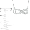 Thumbnail Image 2 of 1/4 CT. T.W. Diamond Sideways Layered Infinity Necklace in Sterling Silver