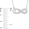 Thumbnail Image 2 of 1/4 CT. T.W. Diamond Sideways Layered Infinity Necklace in Sterling Silver