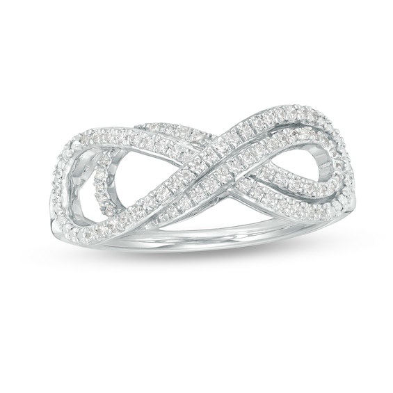 1/5 CT. T.w. Diamond Sideways Layered Infinity Ring in Sterling Silver