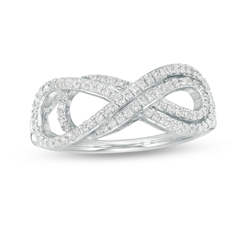 1/5 CT. T.W. Diamond Sideways Layered Infinity Ring in Sterling Silver