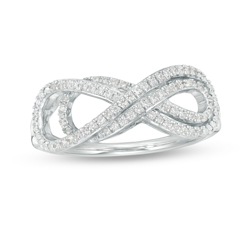 1/5 CT. T.W. Diamond Sideways Layered Infinity Ring in Sterling Silver