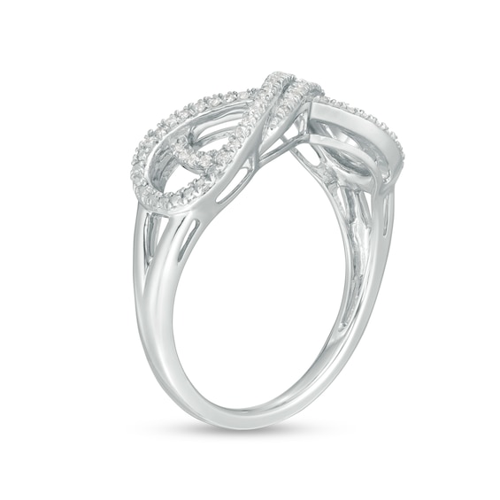 1/5 CT. T.w. Diamond Sideways Layered Infinity Ring in Sterling Silver