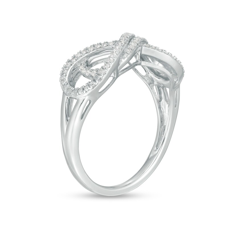 Main Image 3 of 1/5 CT. T.W. Diamond Sideways Layered Infinity Ring in Sterling Silver