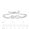 Thumbnail Image 2 of 3/8 CT. T.W. Diamond Layered Infinity Sideways Bolo Bracelet in Sterling Silver - 9.0"