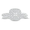 Thumbnail Image 3 of 3/8 CT. T.W. Princess-Cut Quad Diamond Cushion Frame Bridal Set in 10K White Gold