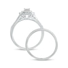 Thumbnail Image 4 of 3/8 CT. T.W. Princess-Cut Quad Diamond Cushion Frame Bridal Set in 10K White Gold