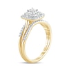 Thumbnail Image 2 of 3/8 CT. T.W. Princess-Cut Quad Diamond Cushion Frame Bridal Set in 10K Gold