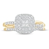 Thumbnail Image 3 of 3/8 CT. T.W. Princess-Cut Quad Diamond Cushion Frame Bridal Set in 10K Gold
