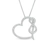 Thumbnail Image 0 of 1/3 CT. T.W. Diamond Tilted Heart with Infinity Pendant in Sterling Silver