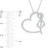 Thumbnail Image 2 of 1/3 CT. T.W. Diamond Tilted Heart with Infinity Pendant in Sterling Silver