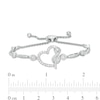 Thumbnail Image 2 of 3/8 CT. T.W. Diamond Tilted Heart with Infinity Bolo Bracelet in Sterling Silver - 9.0"