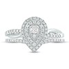 Thumbnail Image 3 of 3/8 CT. T.W. Composite Diamond Teardrop Frame Bridal Set in 10K White Gold