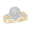 Thumbnail Image 1 of 3/8 CT. T.W. Composite Diamond Teardrop Frame Bridal Set in 10K Gold