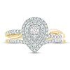 Thumbnail Image 3 of 3/8 CT. T.W. Composite Diamond Teardrop Frame Bridal Set in 10K Gold