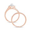 Thumbnail Image 4 of 3/8 CT. T.W. Composite Diamond Pear-Shaped Double Frame Twist Shank Bridal Set in 10K Rose Gold