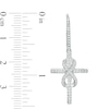 Thumbnail Image 3 of 1/3 CT. T.W. Diamond Cross with Infinity Drop Earrings in Sterling Silver