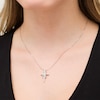 Thumbnail Image 2 of 1/4 CT. T.W. Diamond Cross with Infinity Pendant in Sterling Silver