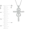 Thumbnail Image 2 of 1/4 CT. T.W. Diamond Cross with Infinity Pendant in Sterling Silver