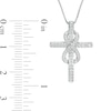 Thumbnail Image 3 of 1/4 CT. T.W. Diamond Cross with Infinity Pendant in Sterling Silver