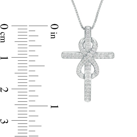 1/4 CT. T.w. Diamond Cross with Infinity Pendant in Sterling Silver