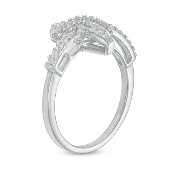 1/4 CT. T.w. Diamond Sideways Cross with Infinity Ring in Sterling Silver