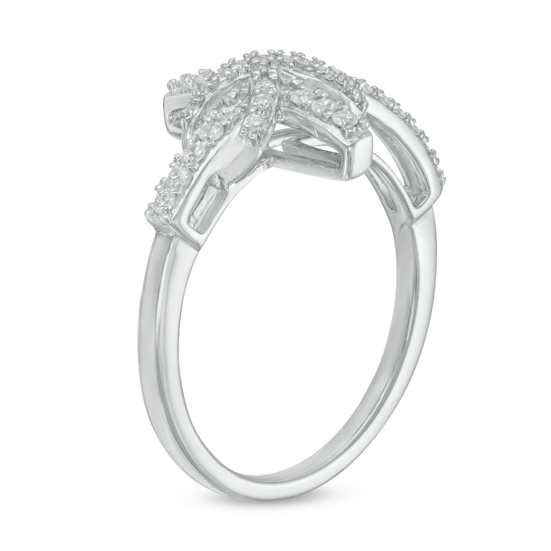 Main Image 3 of 1/4 CT. T.W. Diamond Sideways Cross with Infinity Ring in Sterling Silver