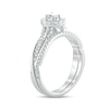 Thumbnail Image 1 of 1/2 CT. T.W. Oval Diamond Frame Twist Shank Bridal Set in 10K White Gold