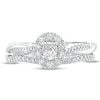 Thumbnail Image 3 of 1/2 CT. T.W. Oval Diamond Frame Twist Shank Bridal Set in 10K White Gold