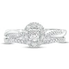 Thumbnail Image 2 of 1/2 CT. T.W. Oval Diamond Frame Twist Shank Bridal Set in 10K White Gold