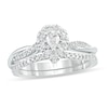 Thumbnail Image 1 of 1/2 CT. T.W. Pear-Shaped Diamond Frame Twist Shank Bridal Set in 10K White Gold