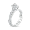 Thumbnail Image 2 of 1/2 CT. T.W. Pear-Shaped Diamond Frame Twist Shank Bridal Set in 10K White Gold