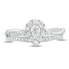 Thumbnail Image 3 of 1/2 CT. T.W. Pear-Shaped Diamond Frame Twist Shank Bridal Set in 10K White Gold