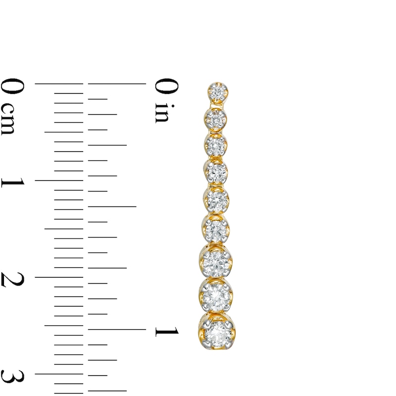 Main Image 2 of Marilyn Monroe™ Collection 3/4 CT. T.W. Journey Diamond Drop Earrings in 10K Gold