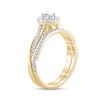 Thumbnail Image 2 of 1/2 CT. T.W. Oval Diamond Frame Twist Shank Bridal Set in 10K Gold