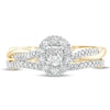 Thumbnail Image 3 of 1/2 CT. T.W. Oval Diamond Frame Twist Shank Bridal Set in 10K Gold