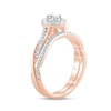Thumbnail Image 2 of 1/2 CT. T.W. Oval Diamond Frame Twist Shank Bridal Set in 10K Rose Gold
