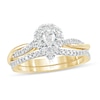 Thumbnail Image 1 of 1/2 CT. T.W. Pear-Shaped Diamond Frame Twist Shank Bridal Set in 10K Gold