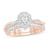Thumbnail Image 1 of 1/2 CT. T.W. Pear-Shaped Diamond Frame Twist Shank Bridal Set in 10K Rose Gold