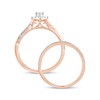 Thumbnail Image 4 of 1/2 CT. T.W. Pear-Shaped Diamond Frame Twist Shank Bridal Set in 10K Rose Gold