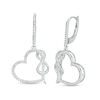 Thumbnail Image 1 of 1/3 CT. T.W. Diamond Tilted Heart with Infinity Drop Earrings in Sterling Silver