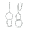 Thumbnail Image 1 of 1/5 CT. T.W. Diamond Interlocking Circles Drop Earrings in Sterling Silver