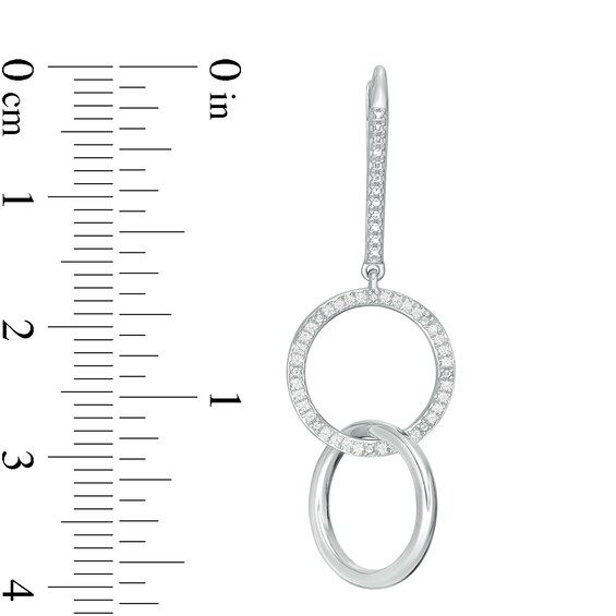 1/5 CT. T.w. Diamond Interlocking Circles Drop Earrings in Sterling Silver
