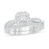 Thumbnail Image 1 of 1/2 CT. T.W. Princess-Cut Diamond Frame Twist Shank Bridal Set in 10K White Gold