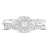 Thumbnail Image 3 of 1/2 CT. T.W. Princess-Cut Diamond Frame Twist Shank Bridal Set in 10K White Gold