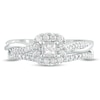 Thumbnail Image 2 of 1/2 CT. T.W. Princess-Cut Diamond Frame Twist Shank Bridal Set in 10K White Gold