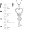 Thumbnail Image 3 of 1/4 CT. T.W. Diamond Heart-Top Key with Infinity Ribbon Pendant in Sterling Silver