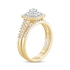 Thumbnail Image 2 of 5/8 CT. T.W. Diamond Double Cushion Frame Multi-Row Bridal Set in 10K Gold